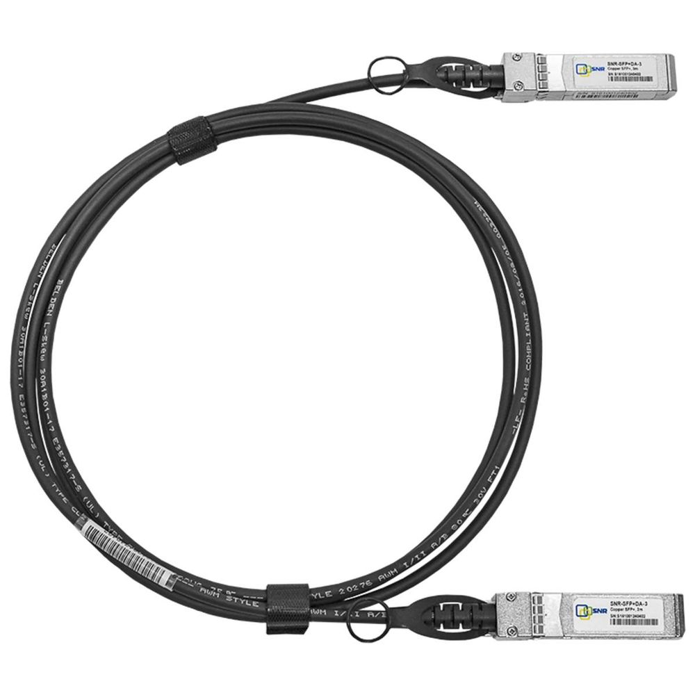 SNR Модуль SFP+ Direct Attached Cable (DAC), дальность до 1м (SNR-SFP+DA-1)