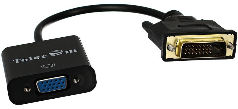 Кабель-переходник DVI-D 25M ---> VGA 15F Telecom <TA491> VCOM Telecom DVI-D 25M ---> VGA 15F (TA491)