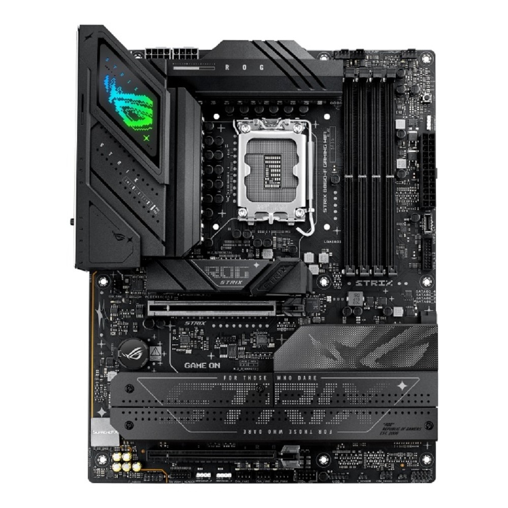 ASUS ROG STRIX B860-F GAMING WIFI (Socket 1851, ATX 4xDDR5(256GB), DP/ HDMI 2.1, 1xPCIe 5.0x16/1xPCIe 4.0x16, 1xLAN(2.5GbE), Wi-Fi, BT,Thunderbolt 4, 4xSATA 6Gb/s, 4xM.2, 2xUSB-C, 7xUSB 3.2