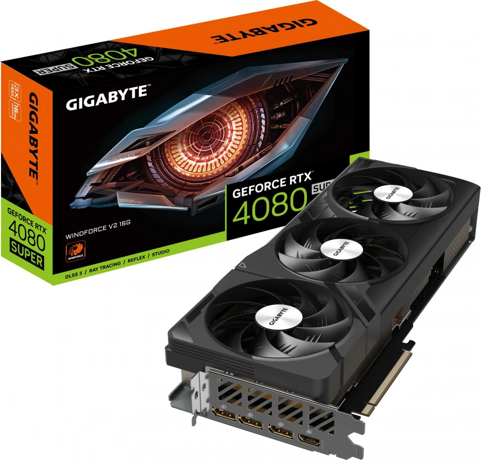 Видеокарта Gigabyte RTX 4080 SUPER WINDFORCE V2 (GV-N408SWF3V2-16GD)