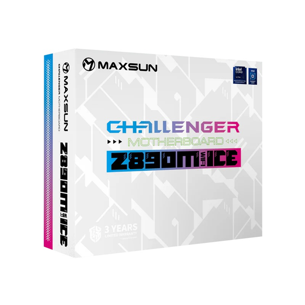 Материнская плата MAXSUN MS-Challenger Z890M WIFI ICE, LGA1851, Z890, 2*DDR5, 3*SATA3, 2*M.2, USB 3.2, USB 2.0, Type-C, 1*PCIEx16, 1*PCIex4, 1*PCIex1, HDMI+DP, mATX