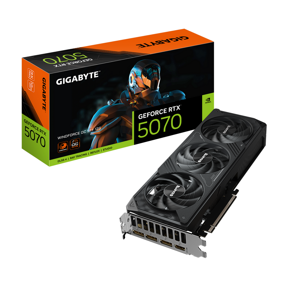 Видеокарта Gigabyte RTX5070 WINDFORCE OC SFF 12GB GDDR7 192bit 3xDP HDMI 3FAN RTL