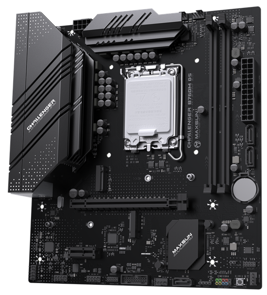 Материнская плата MAXSUN MS-Challenger B760M D5, LGA1700, B760, 2*DDR5, 3*SATA3, 3*M.2, 2*USB 3.2, 6*USB 2.0, 1*PCIEx16, 1*PCIEx1, VGA+HDMI, mATX (MS-Challenger B760M D5)