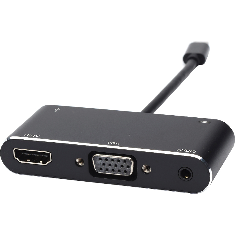 Переходник 0.1 m Type-C(m) => HDMI+VGA+USB Переходник Atcom Type-C M/HDMI+VGA+USB (AT2810)
