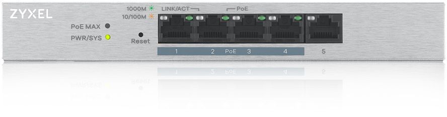 Коммутатор Zyxel GS1200-5HPV2-EU0101F 5G 4PoE+ 60W управляемый