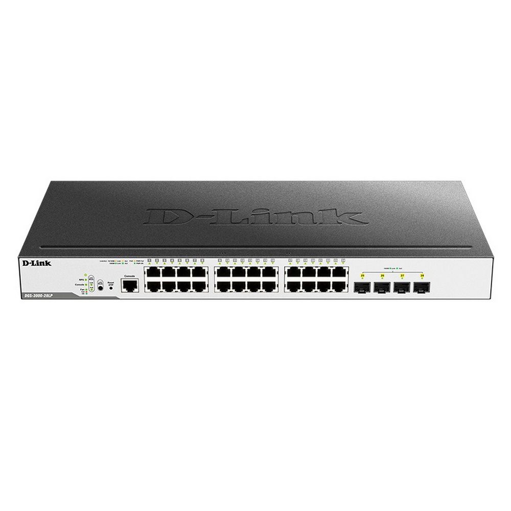 Коммутатор D-Link DGS-3000-28LP DGS-3000-28LP/B1A 24G 4SFP 24PoE 193W управляемый