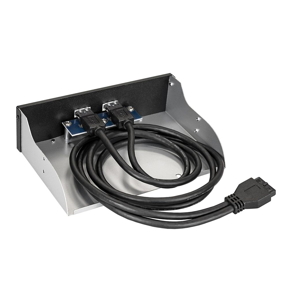 Exegate EX289289RUS Планка USB на переднюю панель ExeGate U5H-615, 5,25", 2*USB3.0, черная, металл, подсоед. к MB