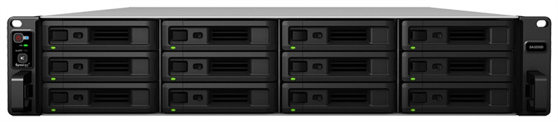 Система хранения данных Synology Rack 2U DualCont Array (QC2,4GhzCPU/8Gbupto64/2x1GbE+1x10GbERJ45(+1xExpSlot) per contr)NoHDD(upto12 2,5"/3,5"SASupto36with 2xRXD1219SAS),RAIDBasic,JBOD,0,1,5,6,10,F1/2xRPS/norail/5YW' (SA3200D)