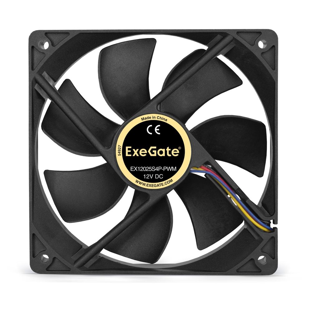 Вентилятор 12В DC ExeGate EX12025S4P-PWM 120x120x25 мм, Sleeve bearing (подшипник скольжения), 4pin, PWM, 25dBA