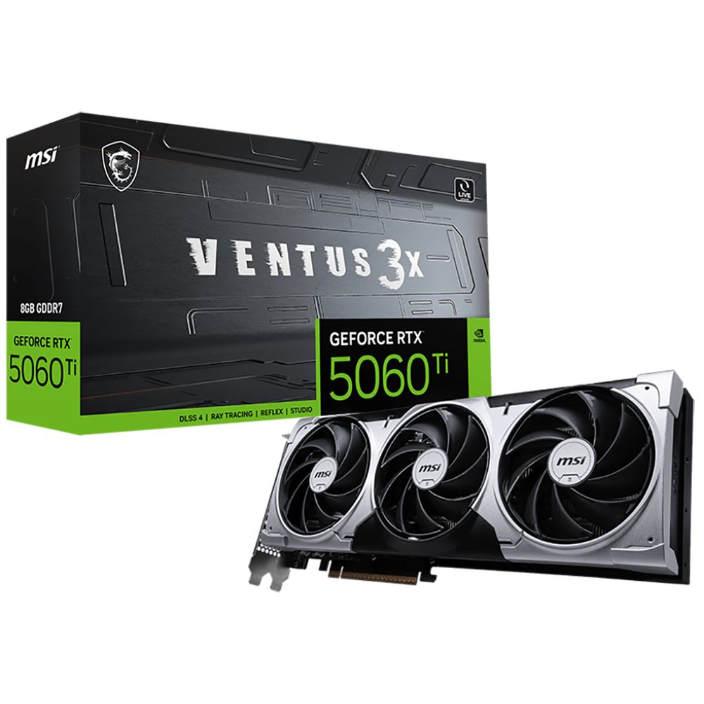 Видеокарта MSI RTX5060Ti VENTUS 3X 8GB GDDR7 128bit 3xDP HDMI 3FAN RTL