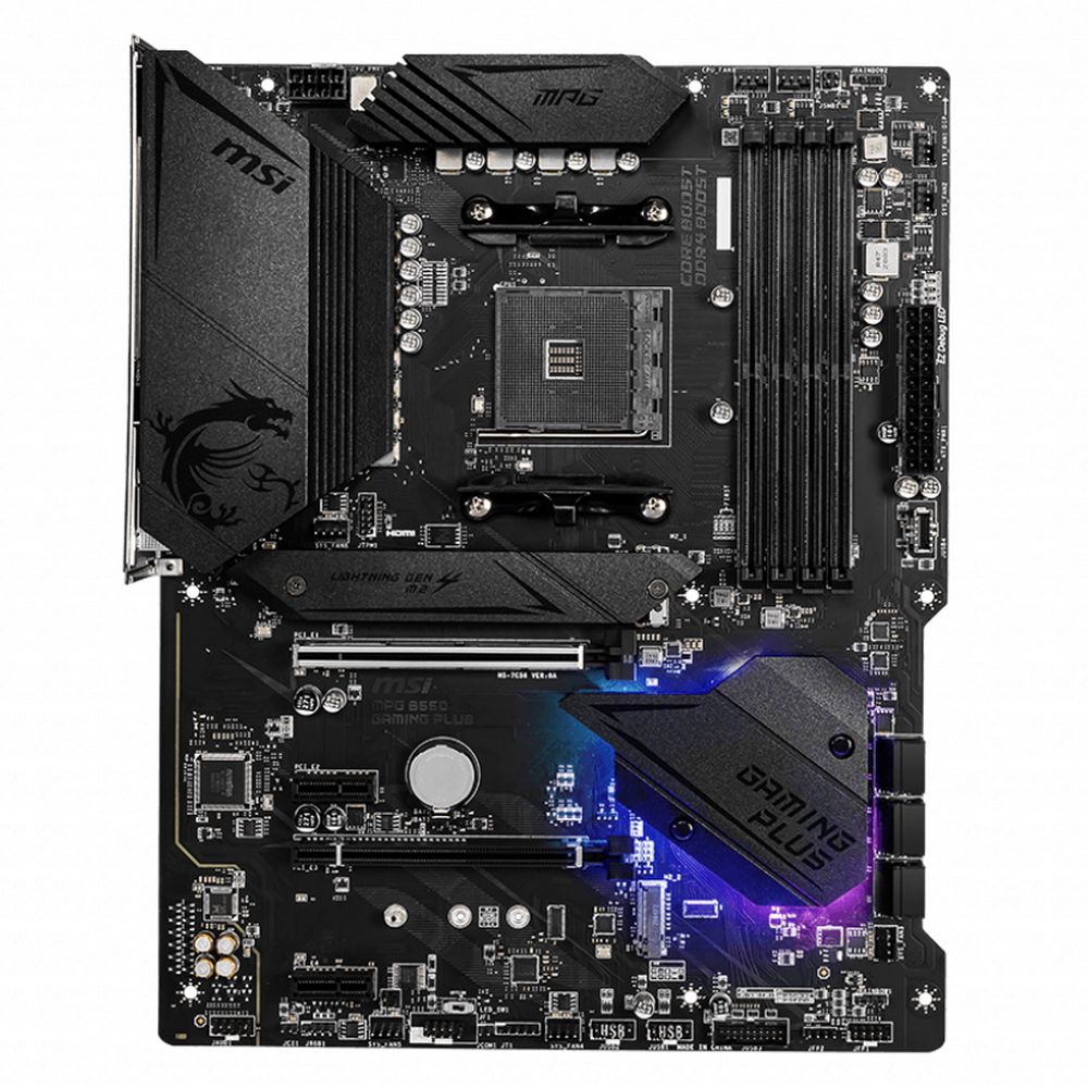 Материнская плата MSI MPG B550 GAMING PLUS Soc-AM4 AMD B550 4xDDR4 ATX AC`97 8ch(7.1) GbLAN RAID+HDMI+DP