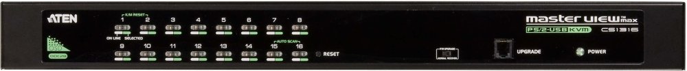 16-портовый KVM-переключатель, 1 local user, каскадирование до 64CPU. В комплекте: консольный кабель(2L-5201P), набор для монтажа в стойку 19" 420-770мм ATEN CS1316