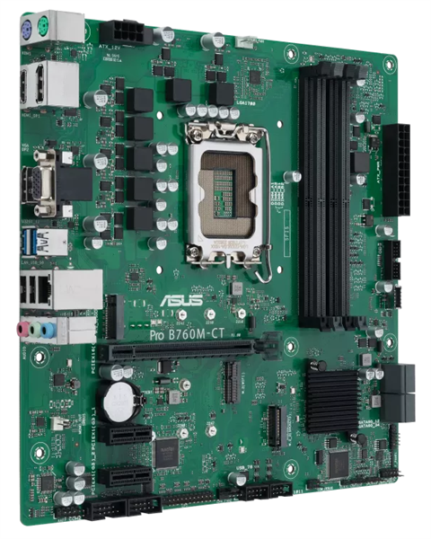 Материнская плата ASUS PRO B760M-CT-CSM, LGA1700, B760, 4*DDR5, VGA+HDMI+2xDP, 4xSATA3 + RAID, 2xM2, Audio, Gb LAN, USB 3.2, USB 2.0, mATX; 90MB1DY0-M0EAYC (PRO B760M-CT-CSM)