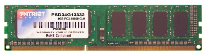 Оперативная память DIMM 4GB PC10600 DDR3 PSD34G13332 Patriot