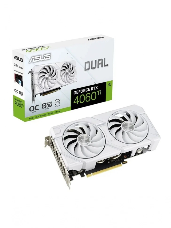 Видеокарта Asus RTX 4060 Ti 8Gb DUAL-RTX4060TI-O8G-EVO-WHITE (90YV0J4B-M0NA00)
