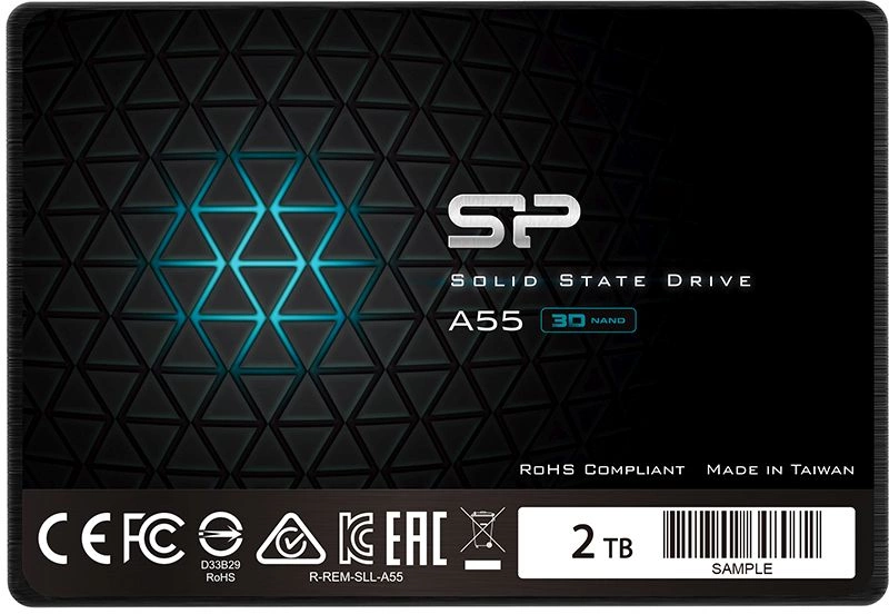Твердотельный диск 2TB Silicon Power A55, 2.5", SATA III [R/W - 500/450 MB/s] TLC
