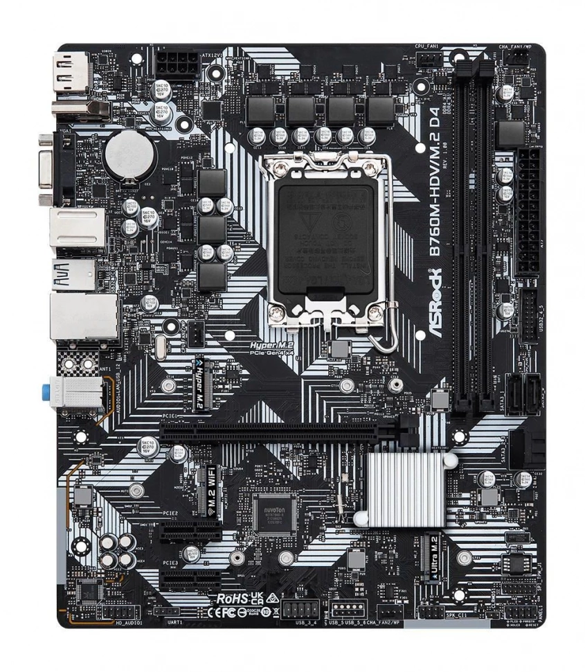Материнская плата Asrock B760M-HDV/M.2 D4 (90-MXBL40-A0UAYZ)