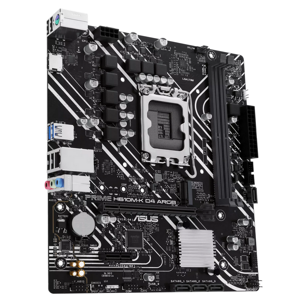 Материнская плата ASUS PRIME H610M-K D4 ARGB LGA1700 mATX 2xDDR4 PCIEx16 PCIEx1 M.2 HDMI GLAN