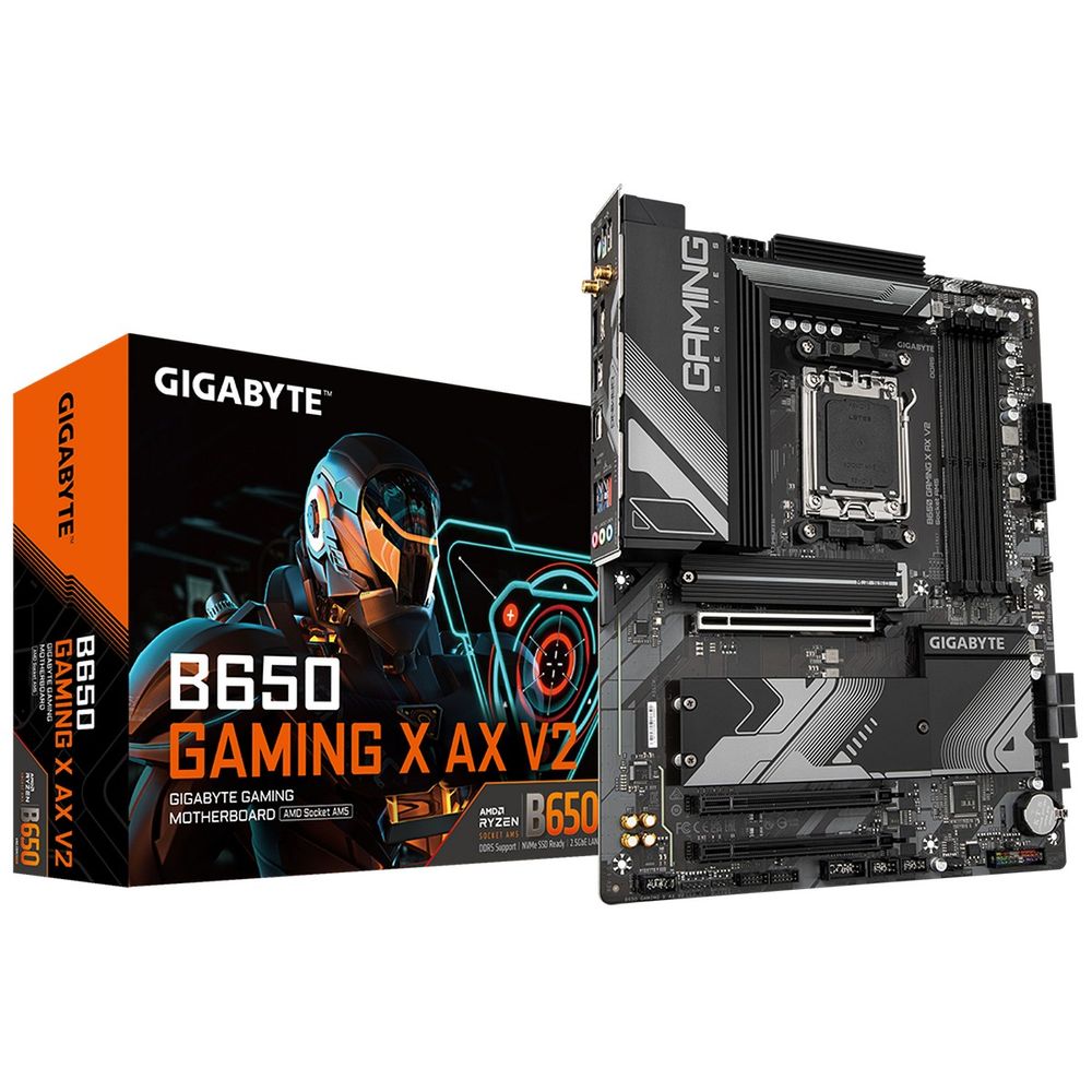 Материнская плата GIGABYTE B650 GAMING X AX V2, AM5, B650, 4*DDR5, DP+HDMI, 4 SATA 6 Гб/с, M2, Audio, Gb LAN, USB 3.2, USB 2.0, Type-C, COM*1 header, ATX (B650 GAMING X AX V2)