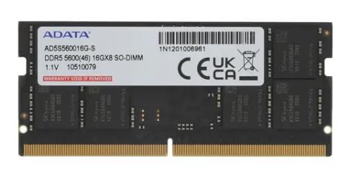 Memory Module ADATA DDR5 Общий объём памяти 64Гб Module capacity 32Гб Количество 2 4800 МГц Множитель частоты шины 40 1.1 В черный AD5S560016G-S