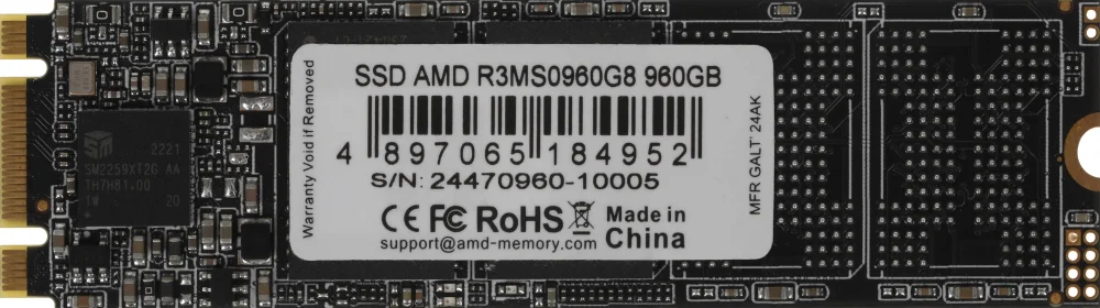 Накопитель SSD AMD SATA 960GB R3MS0960G8 Radeon mSATA
