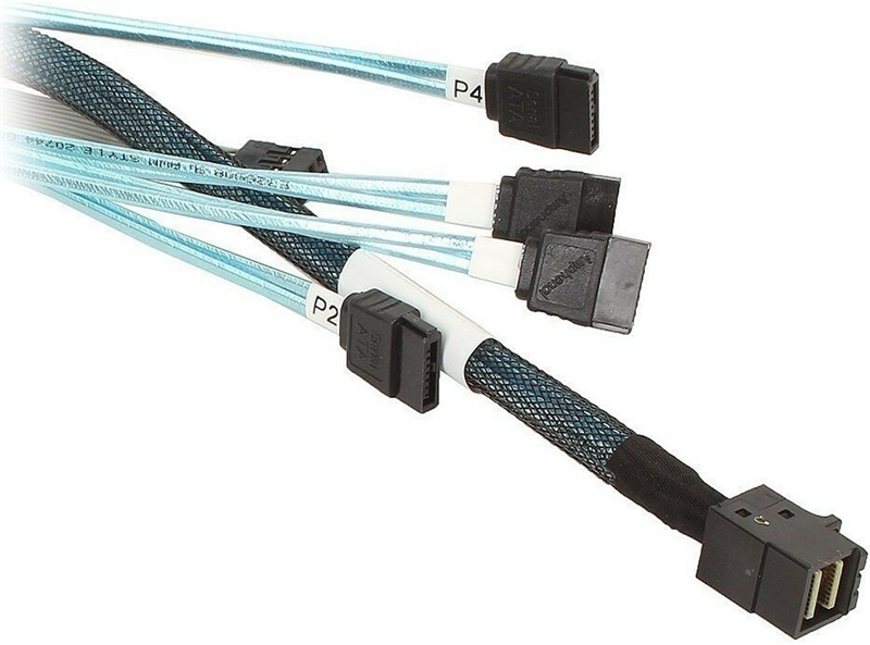 Кабель Cable SFF-8643 - 4*SATA (MiniSAS HD -to- 4*SATA), 1m (analog LSI00411, 2279800-R, L5-00221-00)