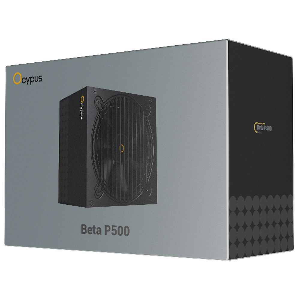 Блок питания 500W Ocypus Beta P500 BK (ATX, APFC, 20+4 pin, 120mm fan, PCI-E 6+2Px2, 3xSATA) (Beta-P500-N1HDBK024X-EU)
