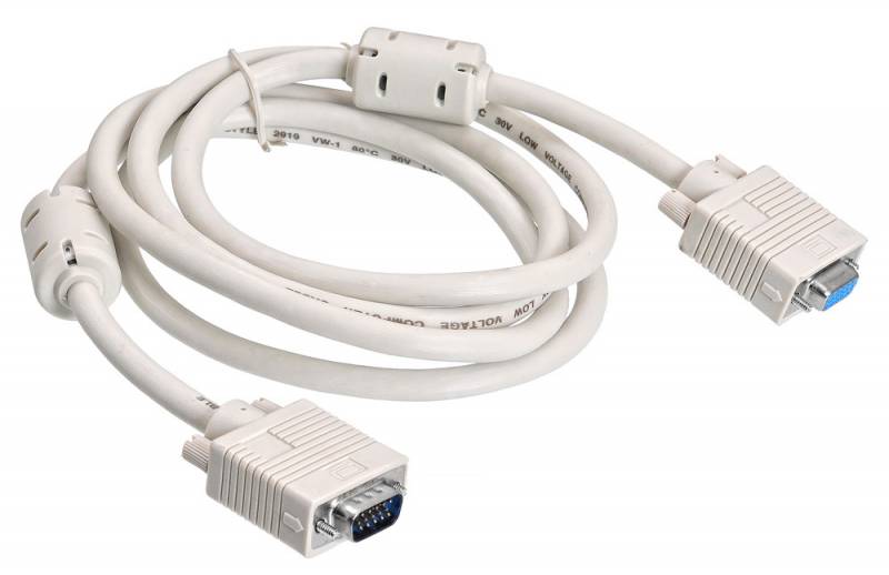 Кабель-удлинитель Buro CAB015S-06 VGA (m) VGA (f) 1.8м феррит.кольца серый