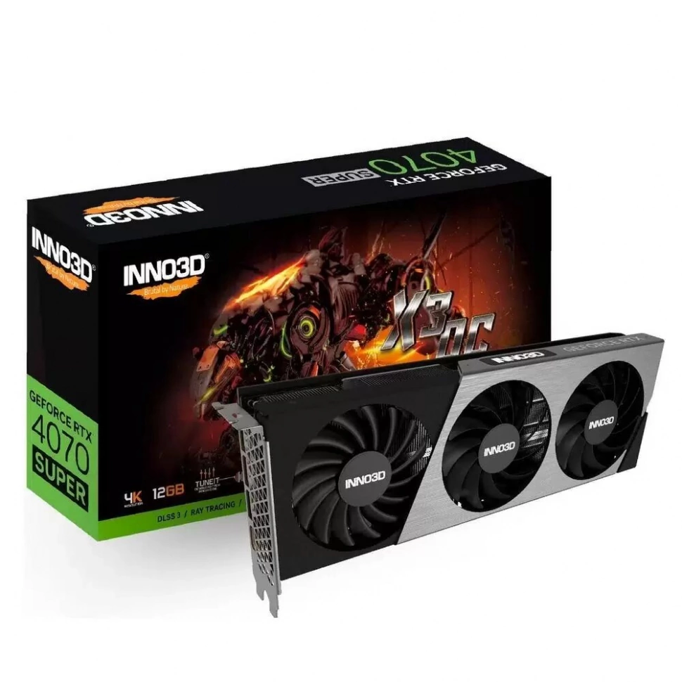 Видеокарта Inno3D nVidia GeForce RTX 4070 Ti Super X3 OC 12Gb (N407TS3-166XX-186158N)
