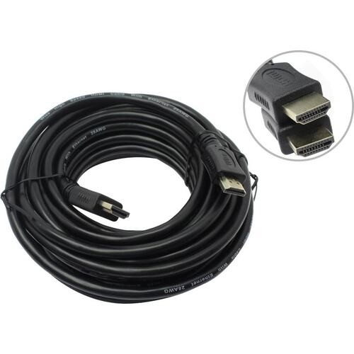 Wize C-HM-HM-7.5M Кабель HDMI, 7.5 м, v.2.0, 19M/19M, позол.разъемы, экран, черный, пакет