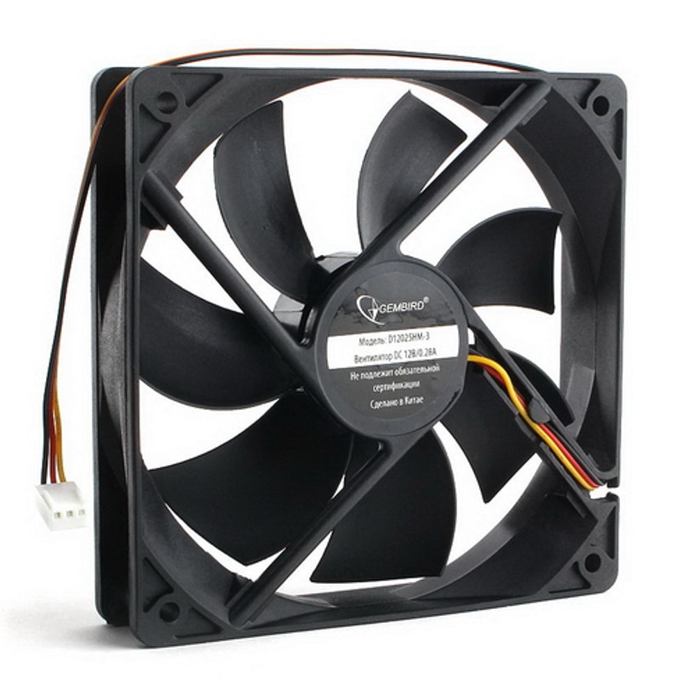 Вентилятор Gembird D12025HM-3 120x120x25, гидродинамический, 3 pin, провод 30 см {60} (794994)