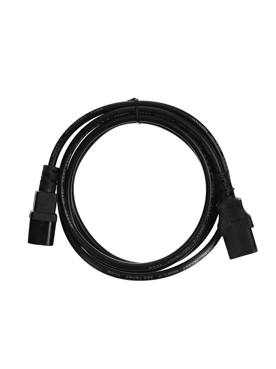 VCOM CE001-CU0.75-1.8 Кабель монитор - компьютер 220V (UPS -> устройство) VCOM <VDE> 3G*0.75mm (CE001-CU)1.8м