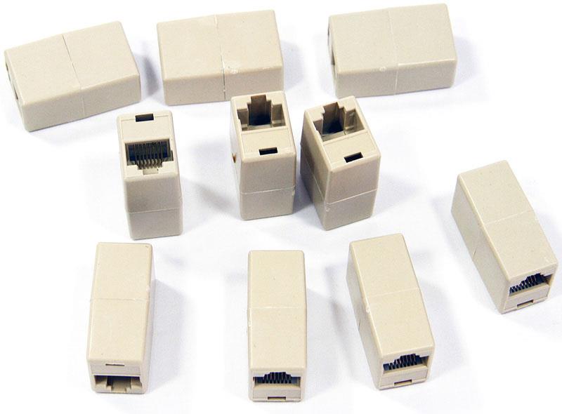 VCOM VTE7713-1/10 Модуль RJ-45 - RJ-45 проходной, кат. 5e (10 шт. в уп-ке), блистер [693751088607]