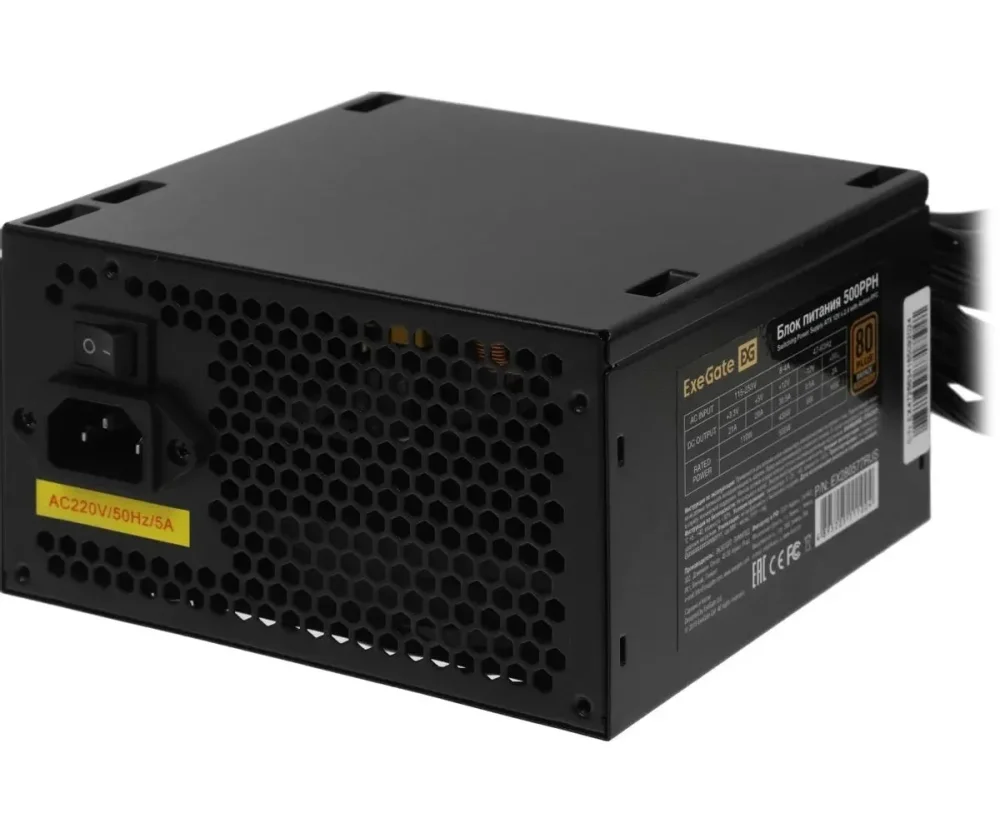 Блок питания ExeGate 500W 80 PLUS (EX280577RUS-S) в Санкт-Петербурге