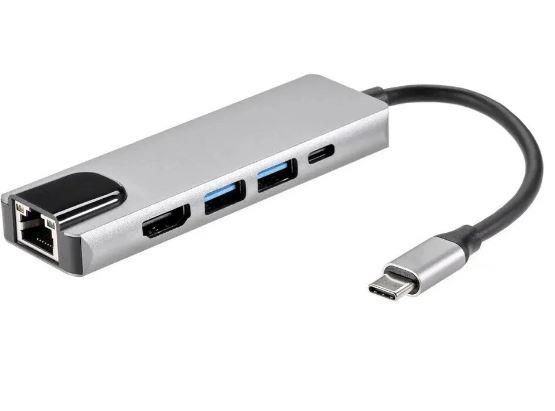 AOpen ACU435M Адаптер USB 3.1 Type-Cm ->HDMI A(m) 4K@30Hz, RJ45, 2XUSB3.0, PD, iOpen <ACU435M>