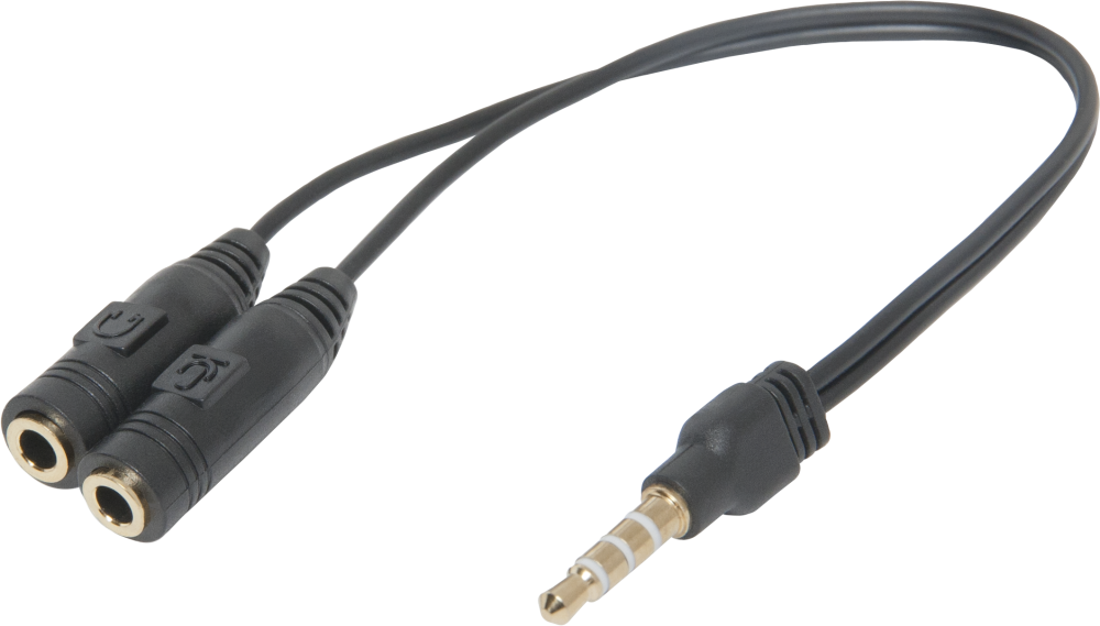 Defender Переходник Headset Jack 2*3.5jack—3.5 4pin jack 0,15м (63012)
