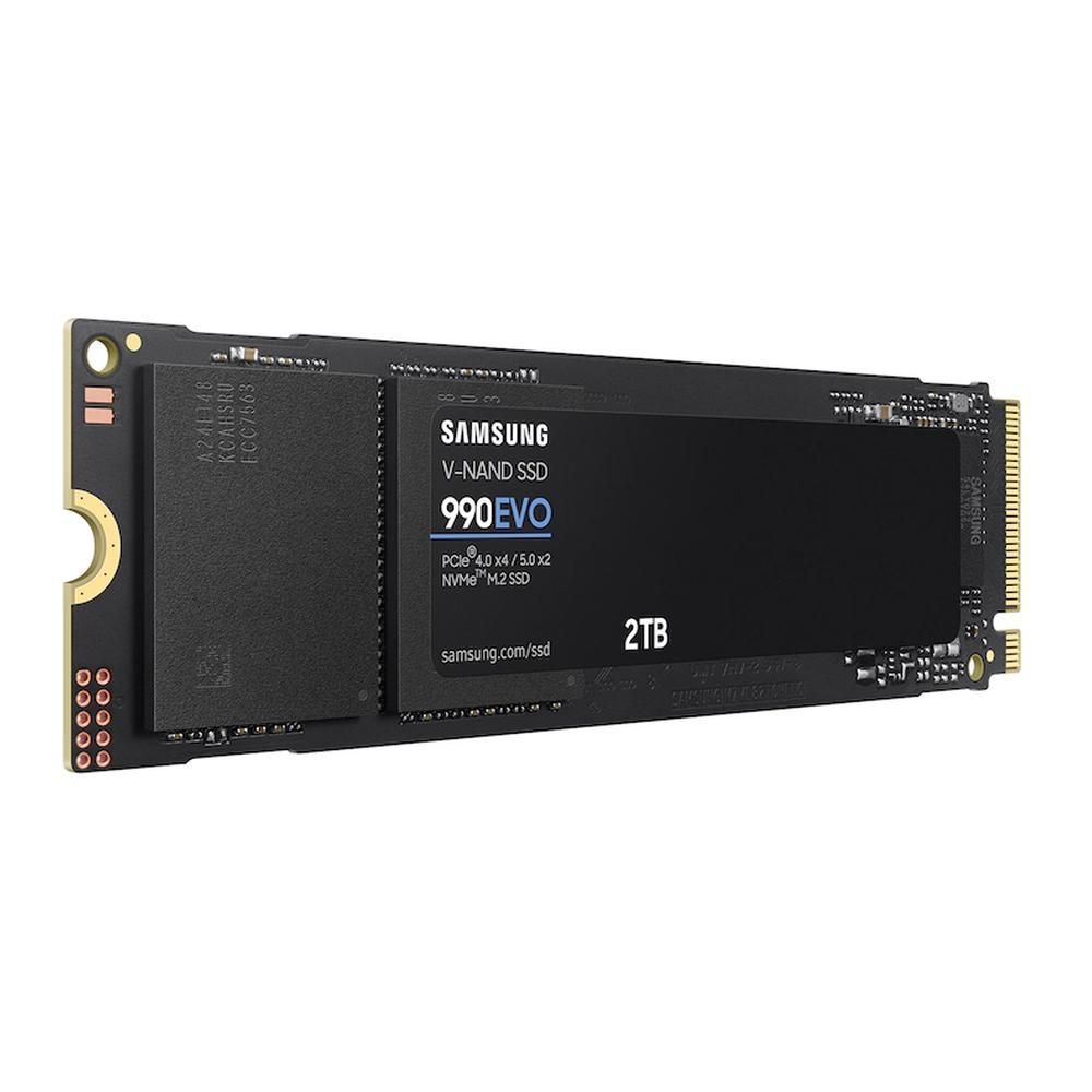 Твердотельный накопитель SSD Samsung M.2 2280 2TB 990 EVO NVMe 2.0, PCIe 4.0 x4, V-NAND TLC, R/W 5000/4200MB/s, IOPs 700 000/800 000, TBW 1200, DWPD 0.33