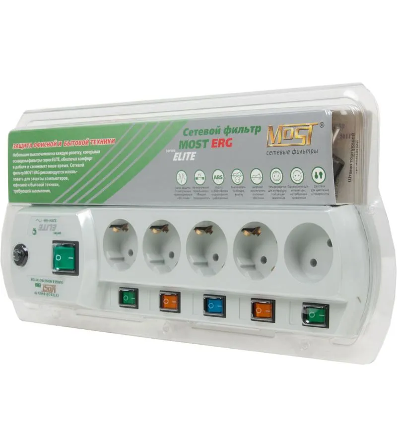 Сетевой фильтр Most ERG 2м (5 розеток) белый в Санкт-Петербурге