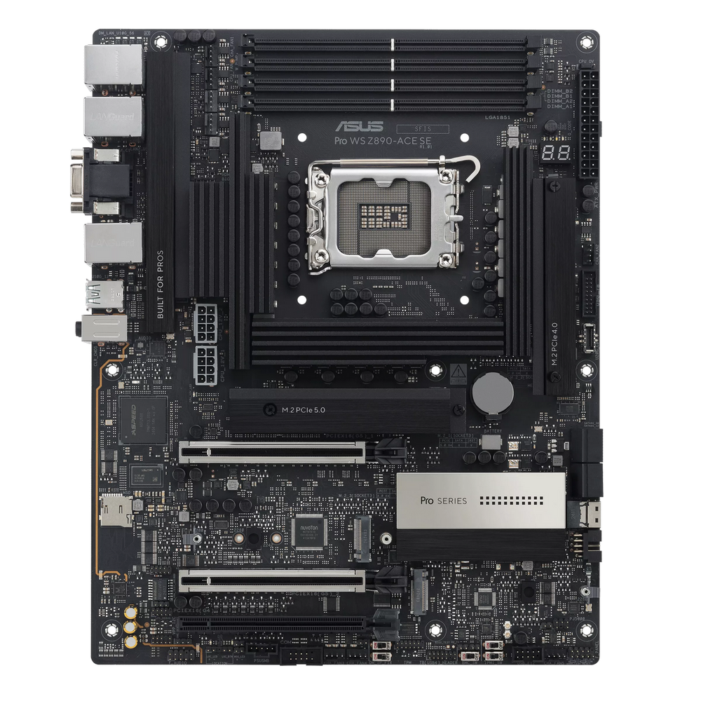 Материнская плата ASUS PRO WS Z890-ACE SE LGA1851 ATX 4хDDR5 3xPCIEx16 4xM.2 Thunderbolt USB-C HDMI 2.5GLAN 10GLAN