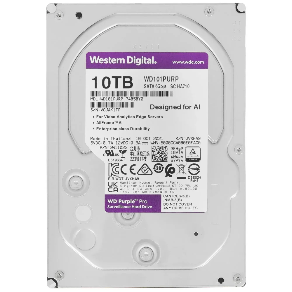 Жесткий диск HDD Western Digital SATA-III 10Tb (WD101PURP) в Санкт-Петербурге