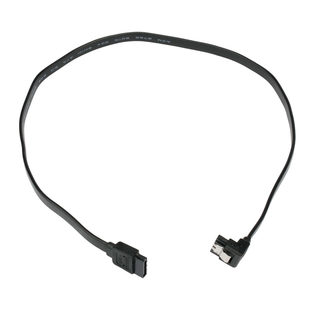 Cablexpert Кабель интерфейсный SATA Sata3 7pin / 7pin, угловой, защелка, 50см, черный, пакет (CC-SATAM-DATA90-BL-50CM)