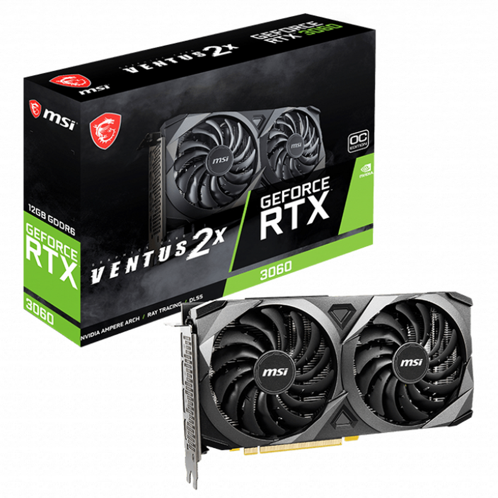 Видеокарта PCIE16 RTX3060 12GB LHR RTX 3060 VENTUS 2X 12G OC MSI