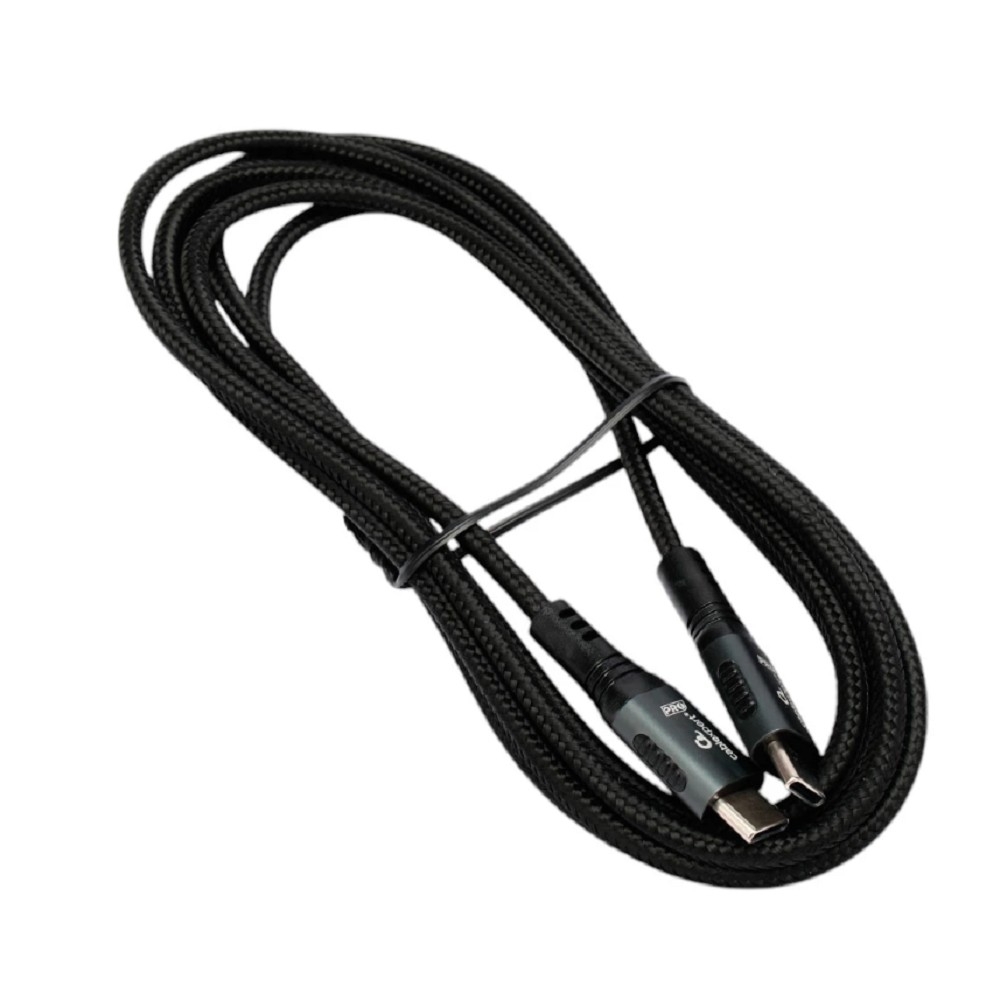 Cablexpert Кабель USB2.0 Type-C/Type-C, 5А, 240Вт, PD3.1/QC4.0, медь, оплетка, 2м, черный (CCP-USB2.0-240W-2M)