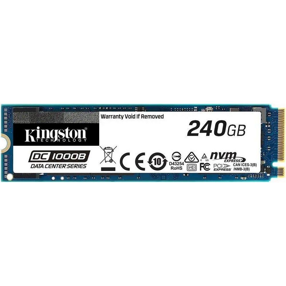 Твердотельный накопитель SSD Kingston OEM M.2 2280 240GB DC1000B Enterprise SSD SEDC1000BM8/240G PCIe Gen3x4 with NVME, 2200/290, IOPS 111/12K, MTBF 2M, 3D TLC, 248TBW, 0.5DWPD (303599) oem