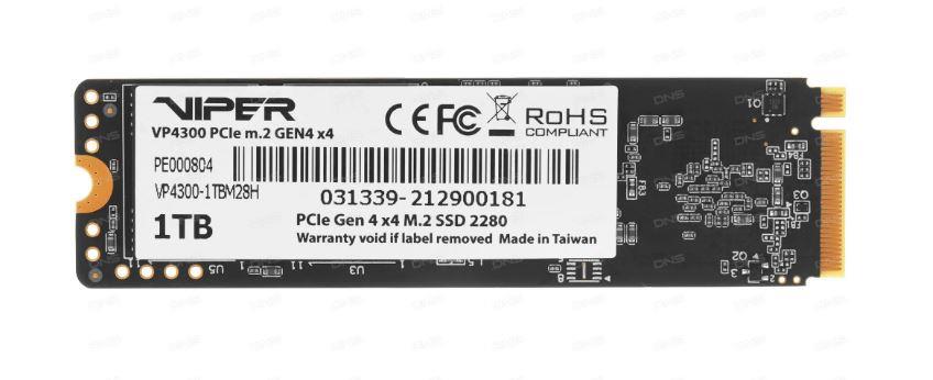 Накопитель SSD Patriot PCIe 4.0 x4 1TB VP4300L1TBM28H Viper VP4300 Lite M.2 2280