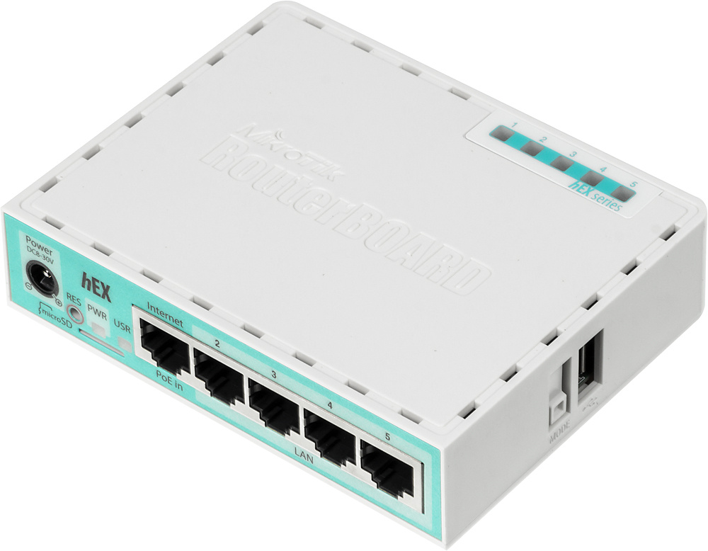 Маршрутизатор 10/100/1000M 5PORT HEX RB750GR3 MIKROTIK