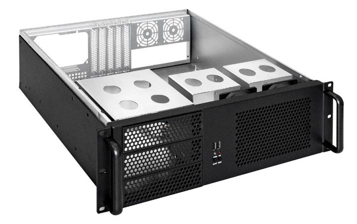Exegate EX264270RUS Серверный корпус Exegate Pro 3U390-08 <RM 19", высота 3U, глубина 390, без БП, USB>