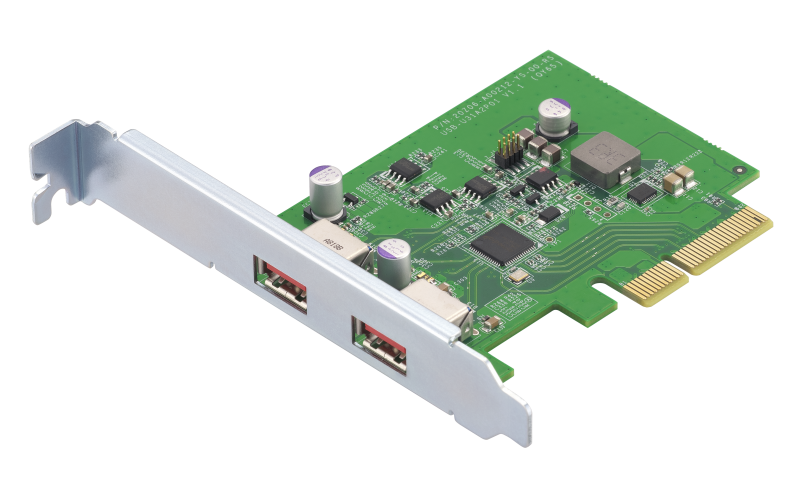 Карта расширения/ QNAP QXP-10G2U3A USB Dual Port Adapter, 2 x 10Gb / s USB 3.2 Gen 2, PCIe Gen3 x2