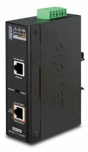 Инжектор Planet индустриальный PoE / IP30 (IPOE-171-60W)