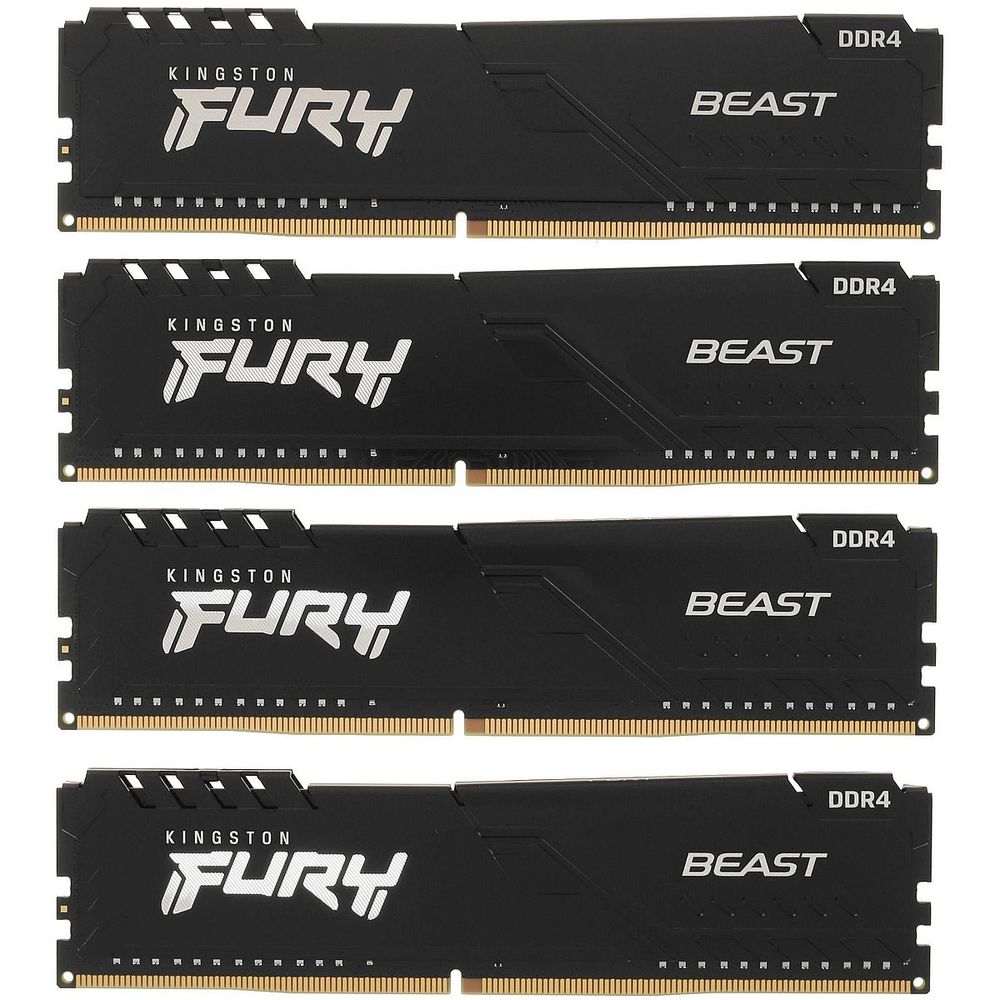 Модуль памяти Kingston OEM 16GB Kingston DDR4 2666 DIMM FURY Beast Black Gaming Memory KF426C16BBK4/16 Non-ECC, CL16, 1.2V, 512x8 Кит 4х4 , RTL oem